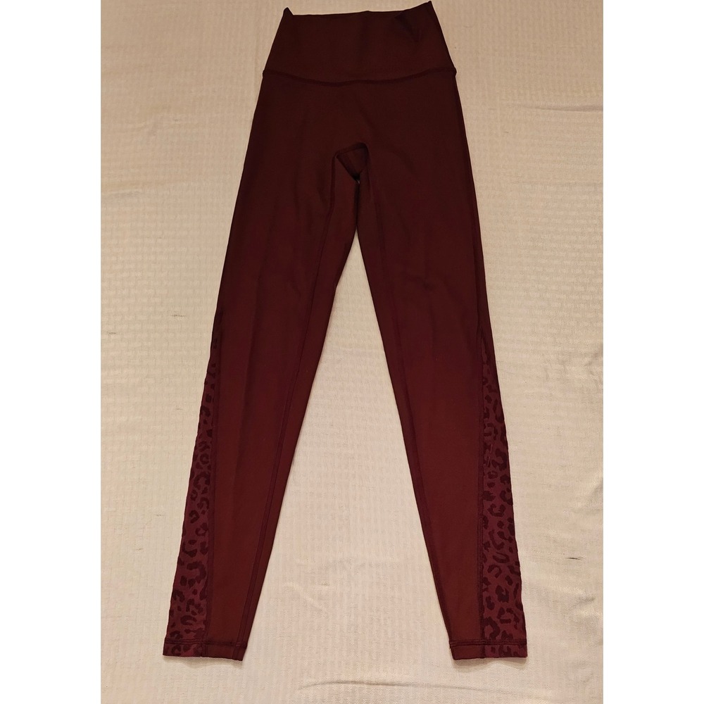 OFFLINE by‎ Aerie High Rise Leggings Womens XS Burgundy Leopard Mesh 7/8
